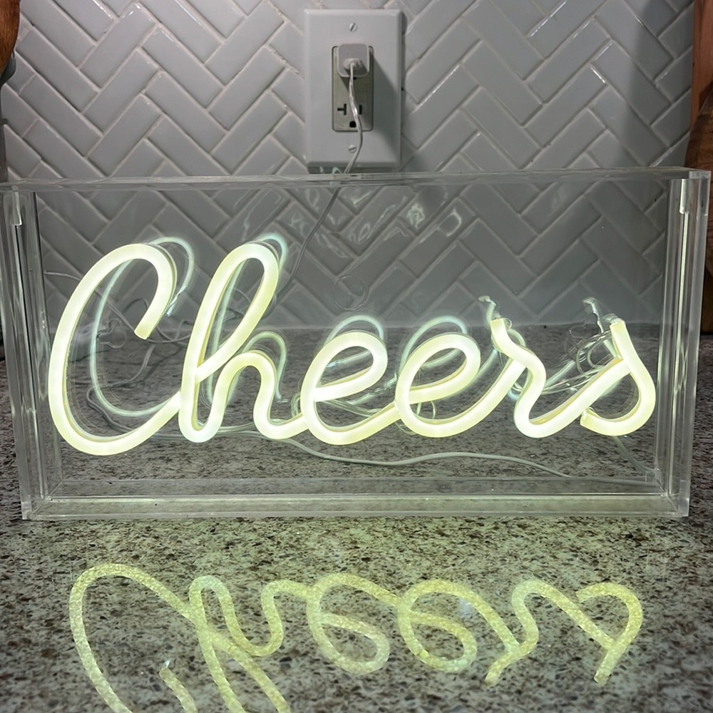 “CHEERS” NEON ACRYLIC SIGN